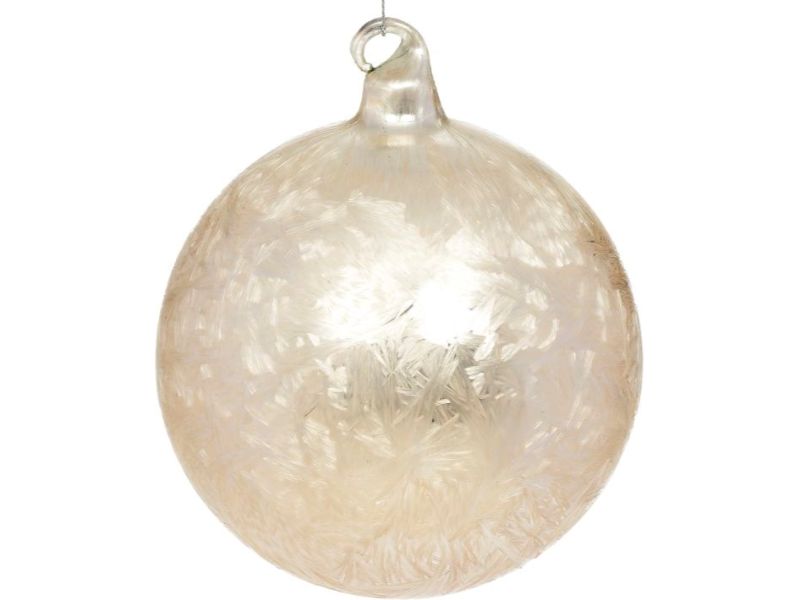 6" Ivory Frosted Ball Ornament - Holiday Warehouse