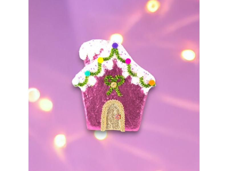 6" Purple Candy House Ornaments 6pc - Holiday Warehouse