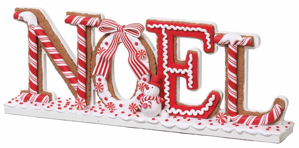 6" Red White Noel Table Top - Holiday Warehouse