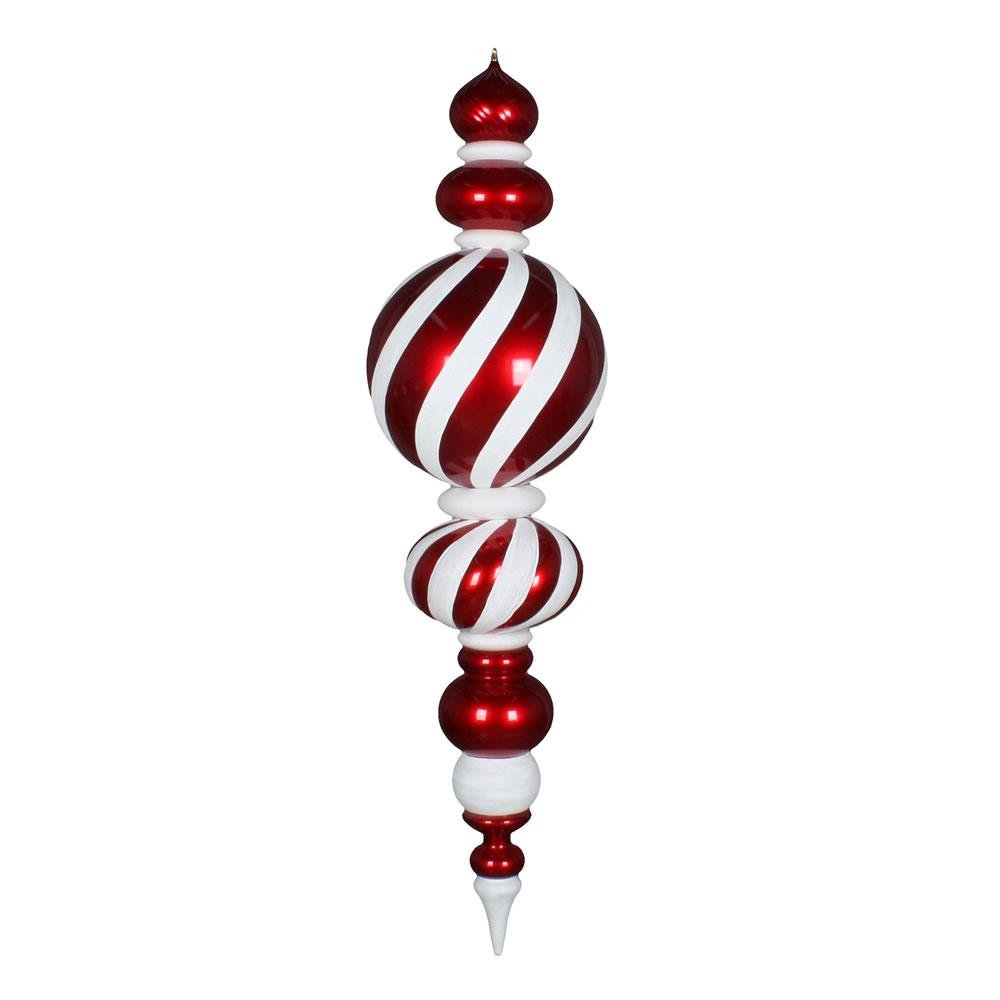 62" Red & White Candy Jumbo Finial Ornament - Holiday Warehouse