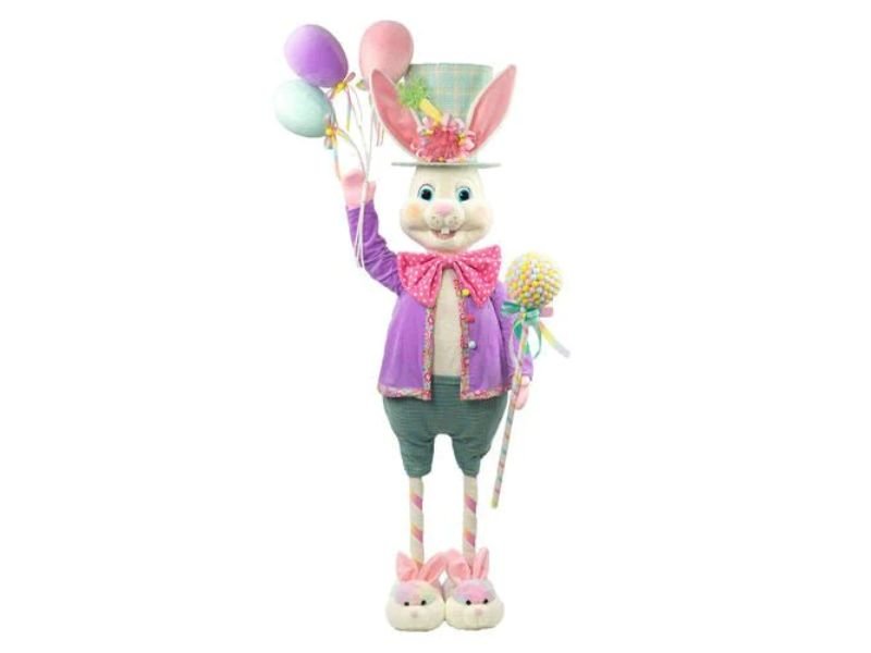 63" Mr Bunny w/Balloons and Slippers - Holiday Warehouse