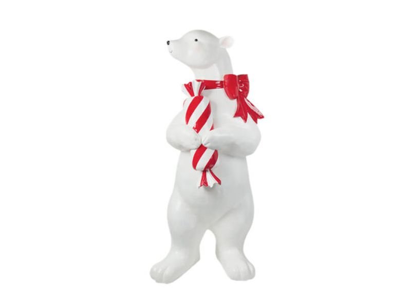 6Ft Standing Polar Bear w/Candy - Holiday Warehouse