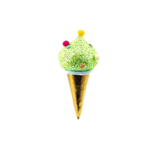 7" Green Hanging Ice Cream Cone 4pc - Holiday Warehouse