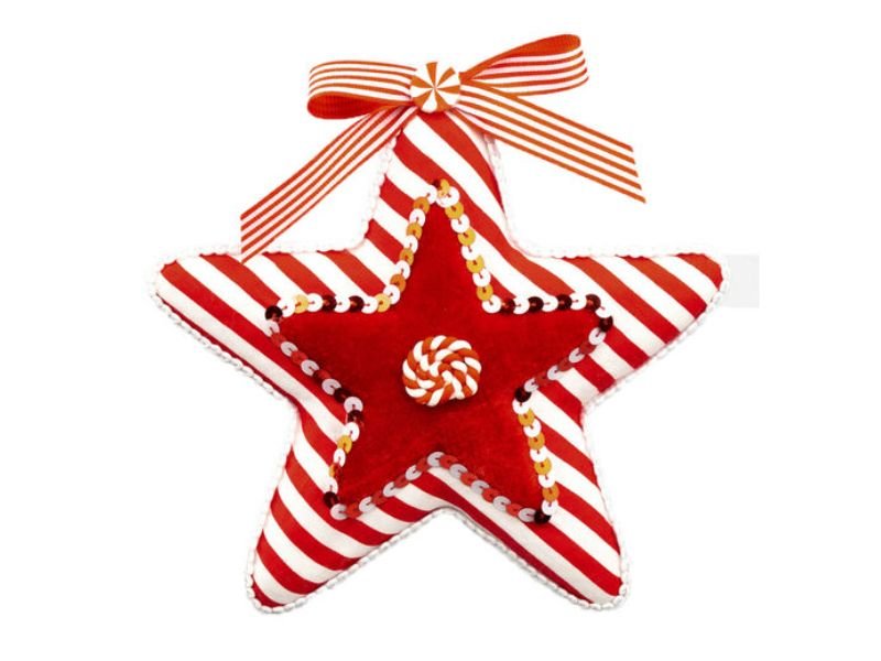 7" Red Star Ornament 3pc - Holiday Warehouse