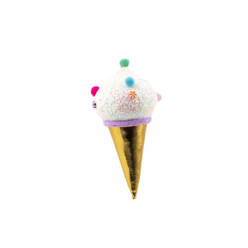 7" White Hanging Ice Cream Cone 4pc - Holiday Warehouse
