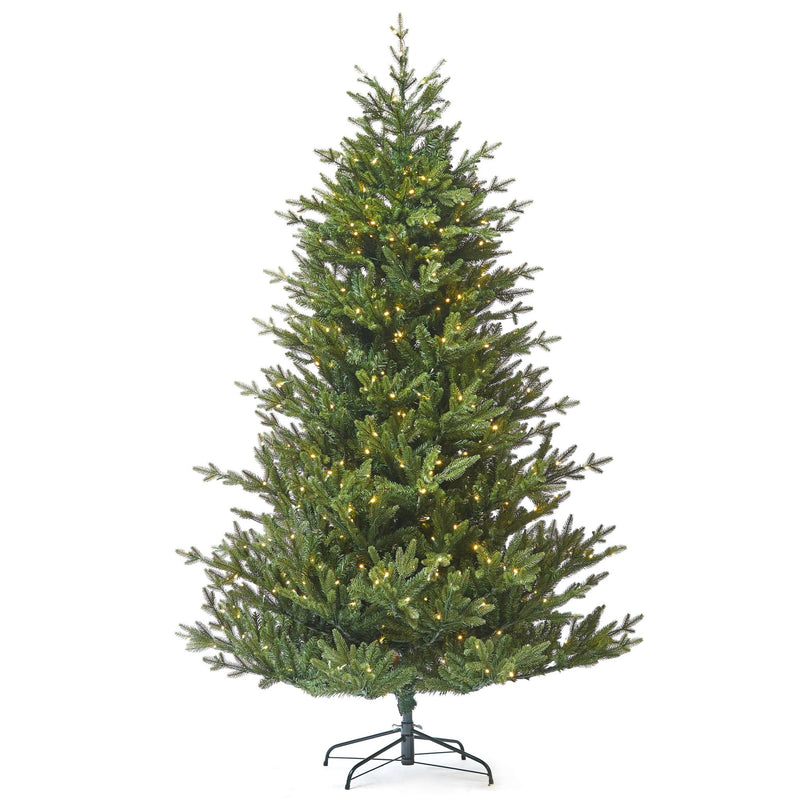 7.5ft Asheville Fraser Fir Tree w/ WW LED Lights - Holiday Warehouse