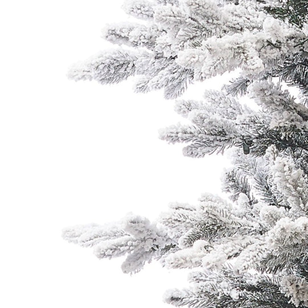 7.5ft Snowy Nordic Fir Tree w/ WW LED Lights - Holiday Warehouse