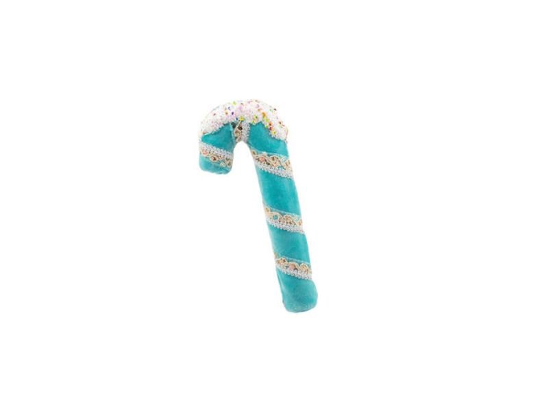 8" Blue Candy Cane Ornament 3pc - Holiday Warehouse