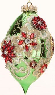 8" Green Shiny King's Jewel Egg Ornament - Holiday Warehouse