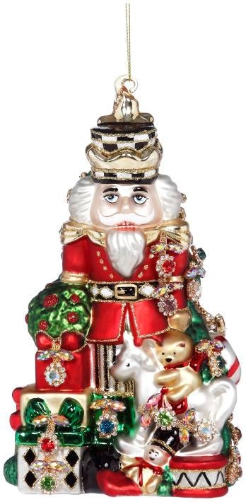8" Jeweled Nutcracker Ornament - Holiday Warehouse