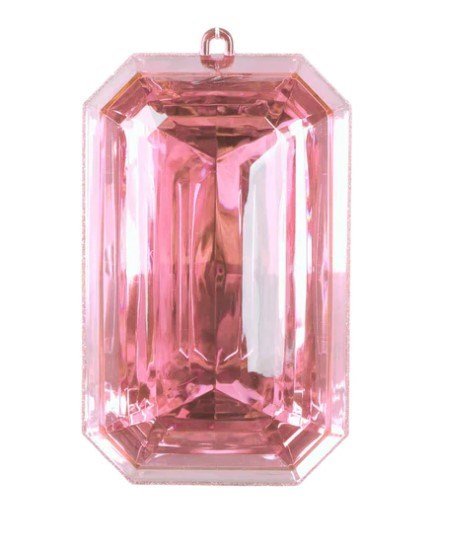 8" Light Pink Rectangle Jewel Ornament - Holiday Warehouse