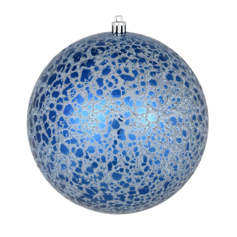 8" Midnight Blue Crackle Ball Ornament - Holiday Warehouse