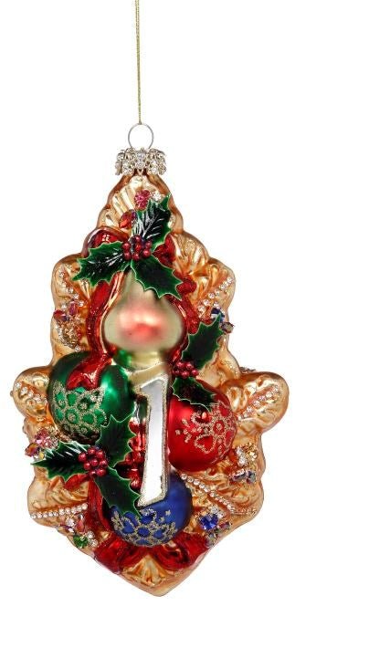 8" Partridge in a Pear Tree Jeweled Ornament - Holiday Warehouse