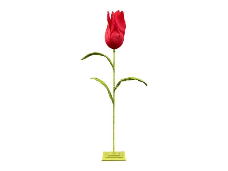 8' Red Giant Tulip with Stand - Holiday Warehouse
