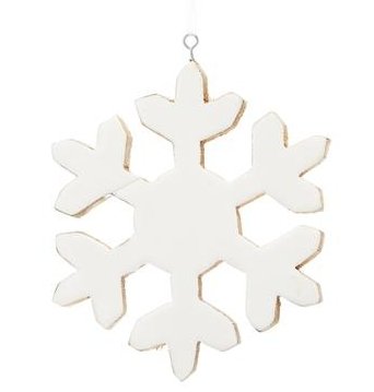 8" White Snowflake Ornament - Holiday Warehouse