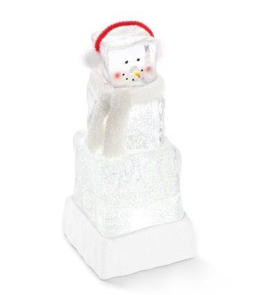 8.5" LED Ice Cube Snowman - Holiday Warehouse