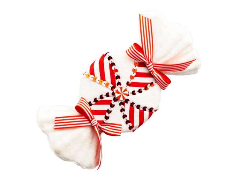 8.5" White Peppermint Candy 3pc - Holiday Warehouse