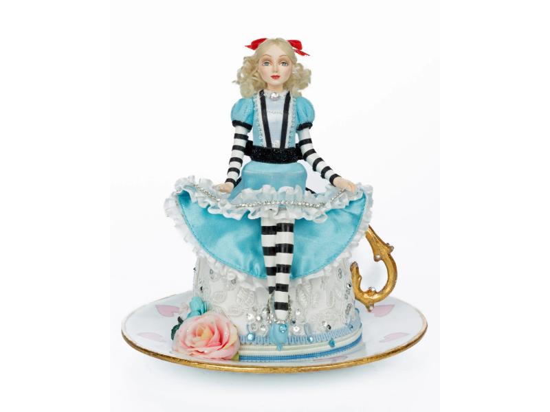 8.75" Alice on Teacup – Pastel - Holiday Warehouse