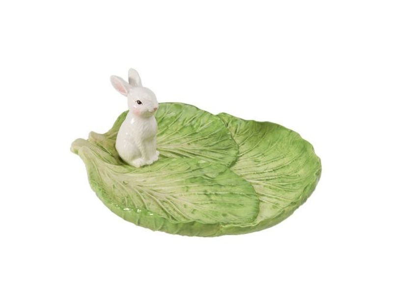 8"H Lettuce Platter w/Bunny - Holiday Warehouse