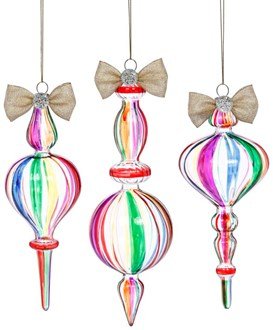 9"- 10" Peppermint Medley Ornament Set of 3 - Holiday Warehouse
