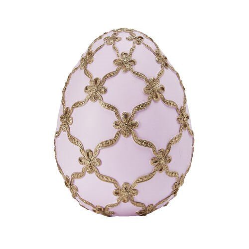 9" Gold Ribbon Purple Egg - Holiday Warehouse