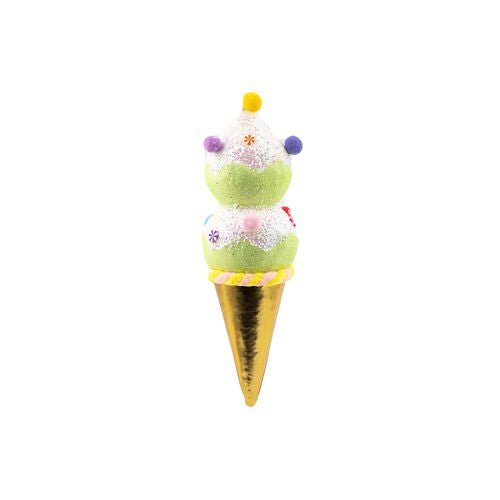 9" Green Double Scoop Ice Cream Ornament 3pc - Holiday Warehouse