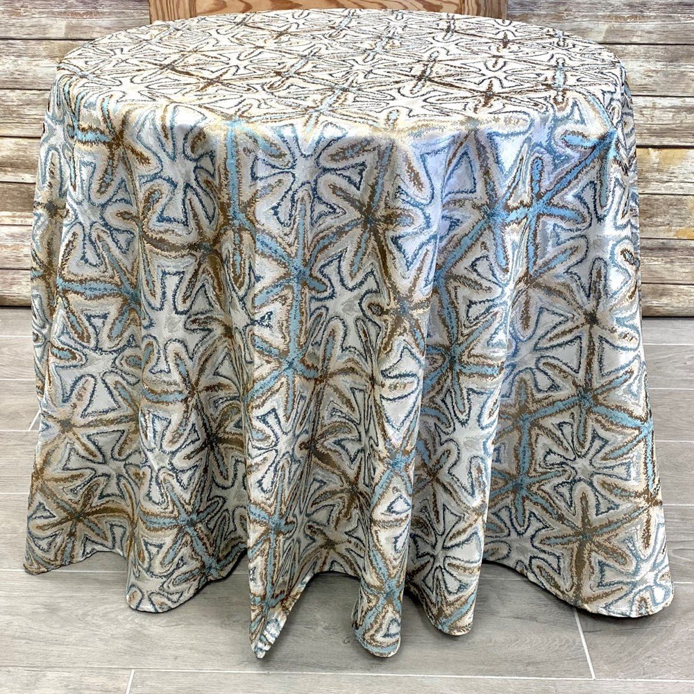 96" Jacquard Starfish Tablecloth - Holiday Warehouse