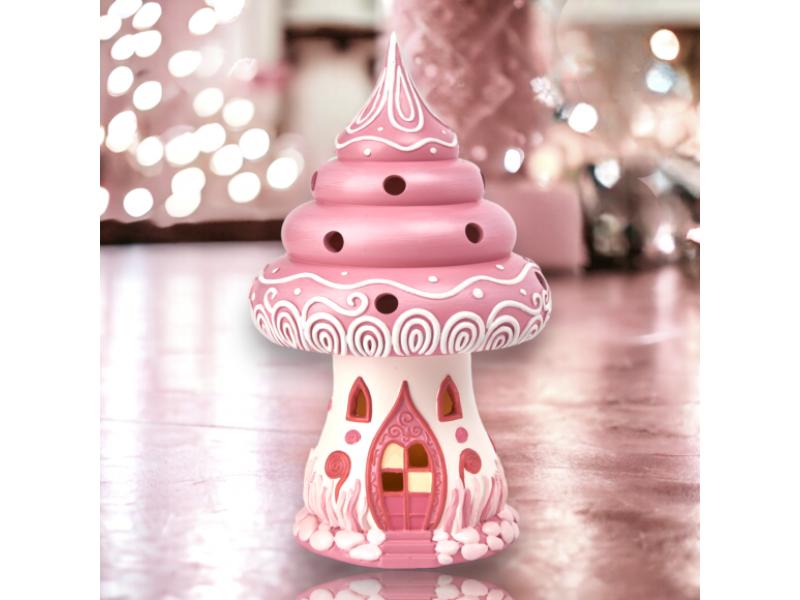 9in LED Pink Candy House - Holiday Warehouse