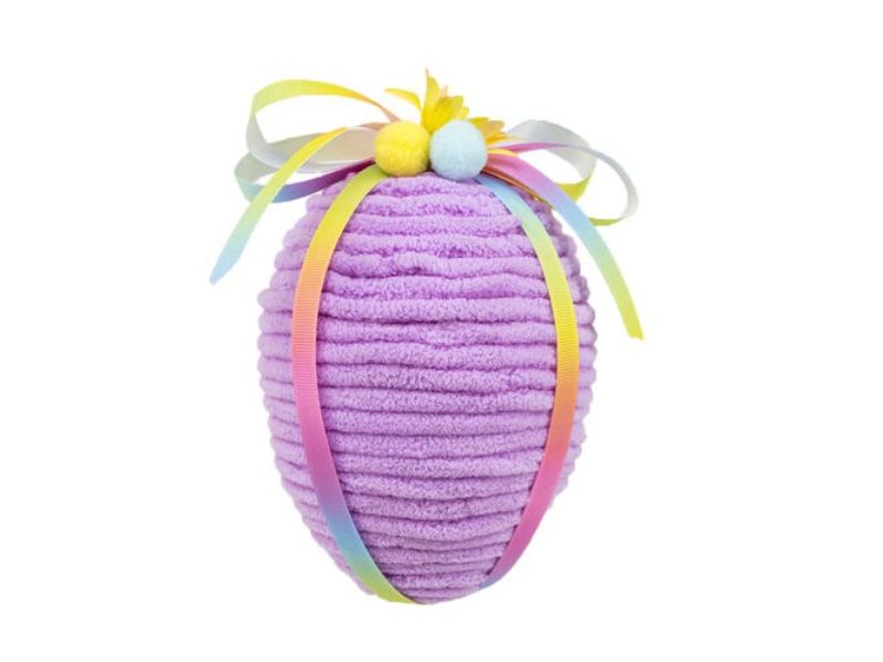 6.5" Purple Yarn Hanging Egg with Bow