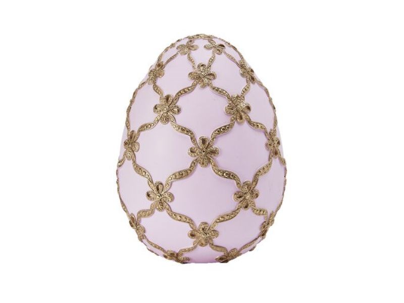9" Gold Ribbon Purple Egg