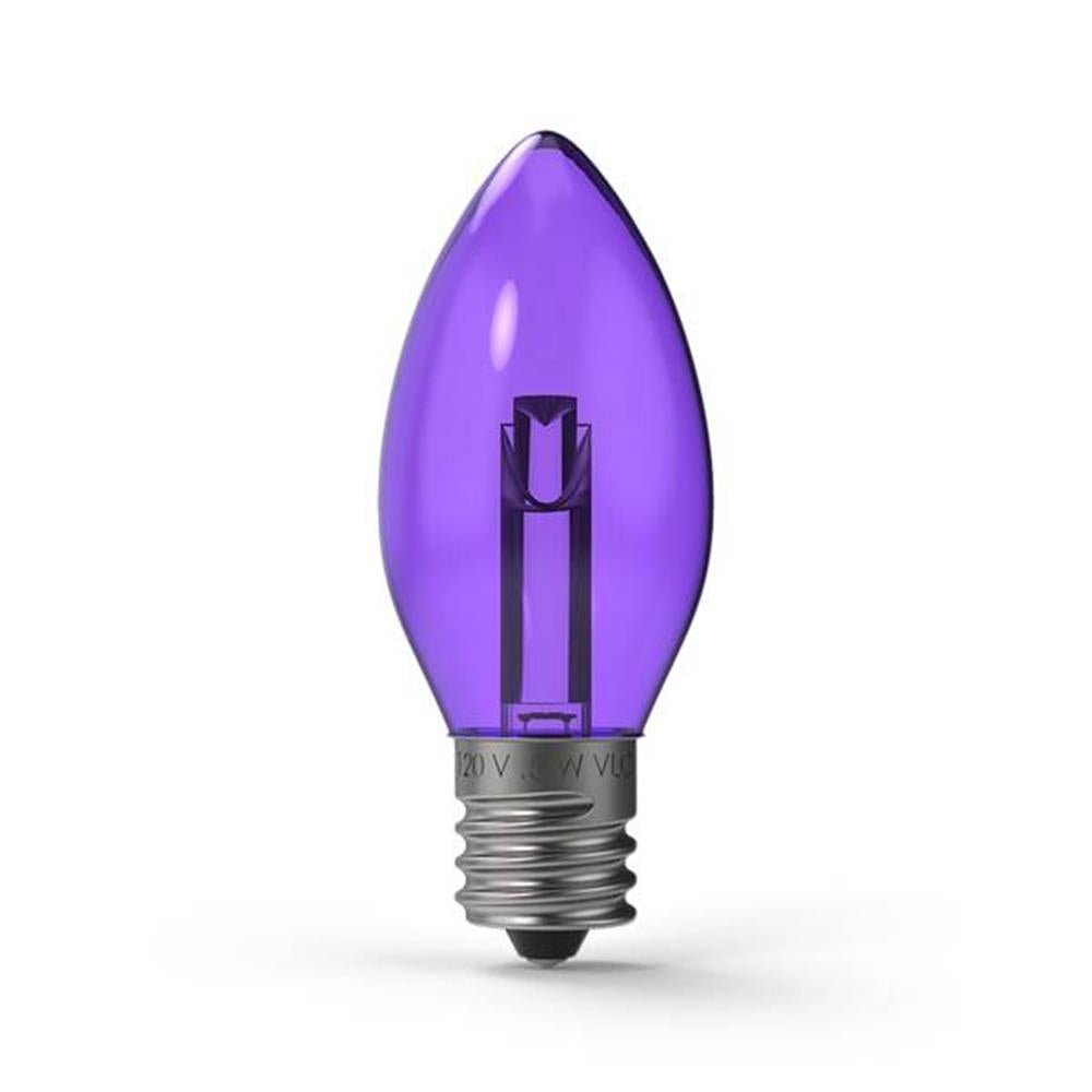 C9 E17 Purple Transparent Projector Series LED Bulb 25/Box - Holiday Warehouse