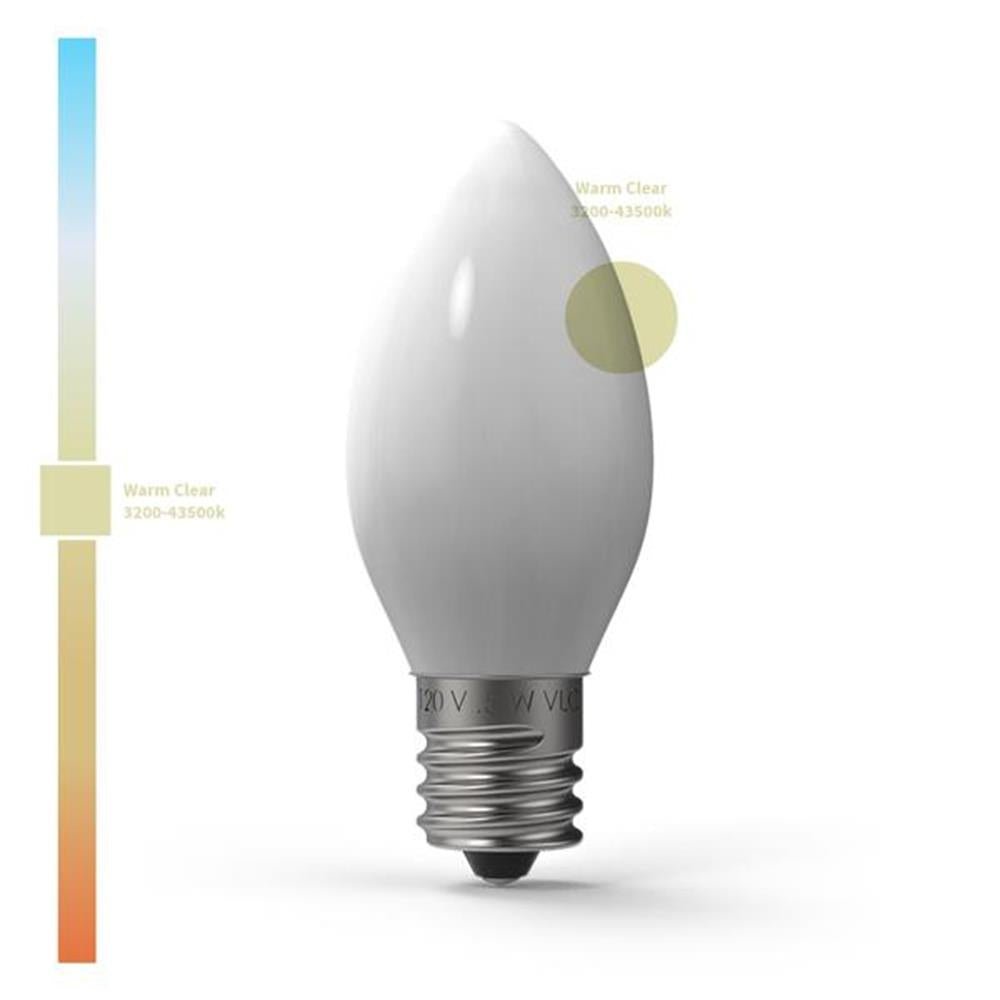 C9 E17 Warm Clear Ceramic SMD LED Bulb 25/Box - Holiday Warehouse