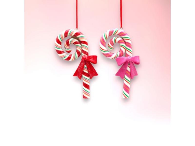 Candy Cane Swirl Ornaments 6pc - Holiday Warehouse