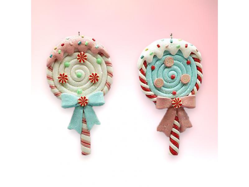 Candy Lollipop Ornaments 6pc - Holiday Warehouse