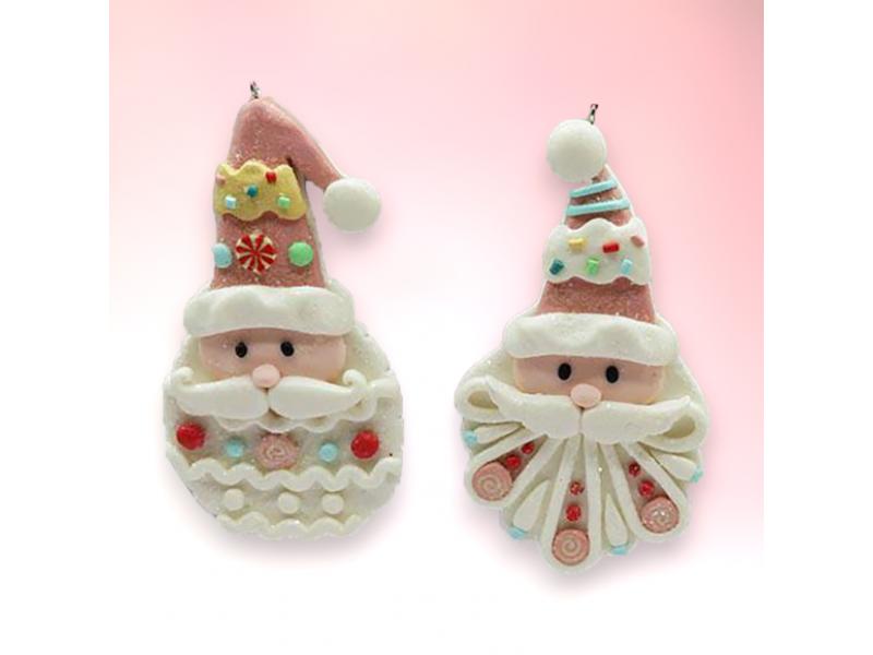 Candy Santa Head Ornaments 6pc - Holiday Warehouse