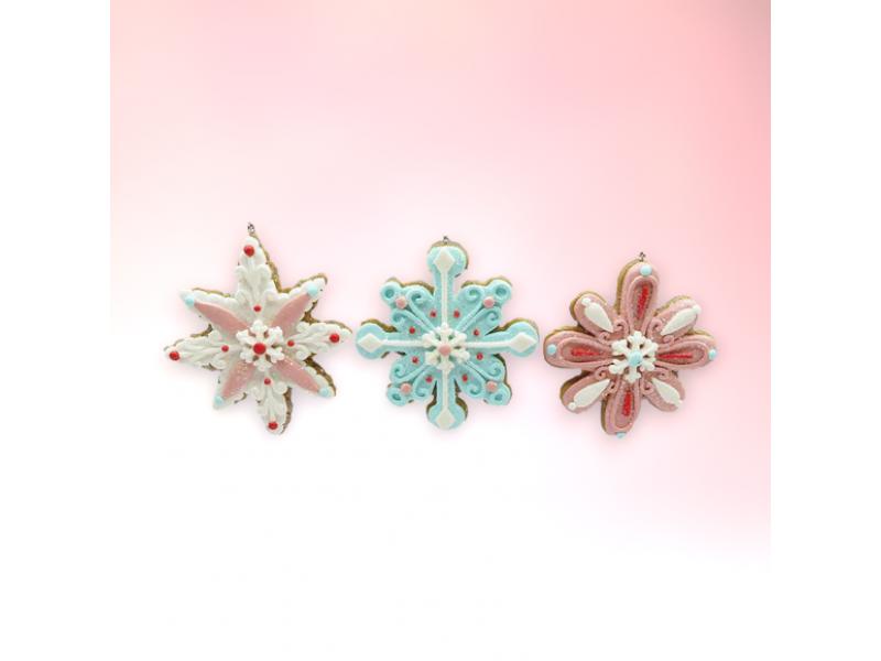 Candy Snowflake Ornaments 6pc - Holiday Warehouse