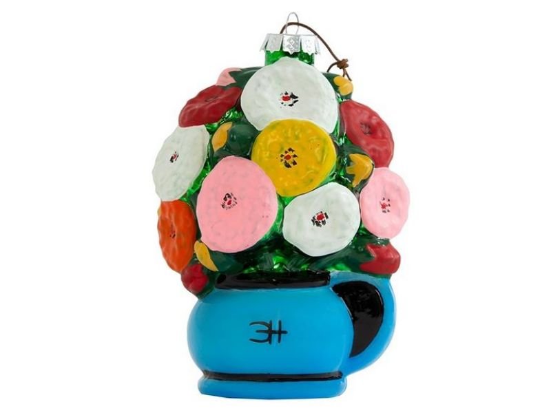 Clementine Hunter Zinnias Looking At You Figurine Ornament - Holiday Warehouse