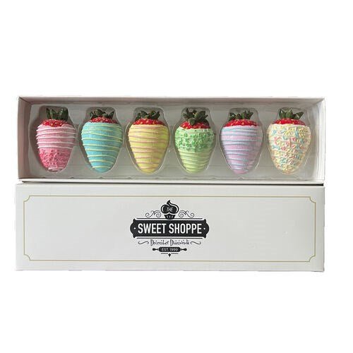 Gift Boxed Set/6 Assorted Strawberry Ornaments - Holiday Warehouse