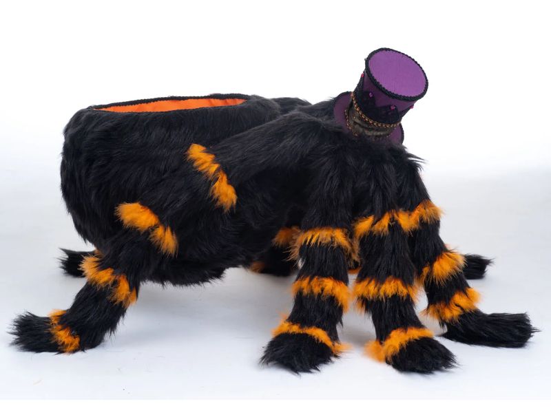 Halloween Hollow Fluffy Spider Bowl - Holiday Warehouse