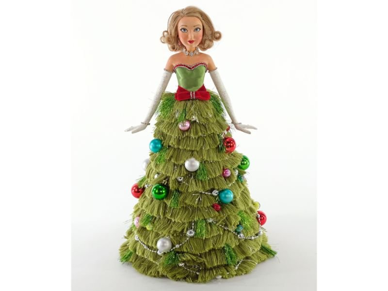 Lady with Tree Dress 18" - Holiday Warehouse