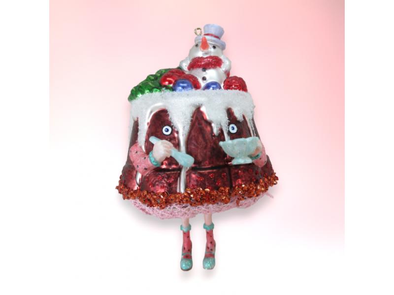 Miss Bundt Cake w/ Legs Ornament 3pc - Holiday Warehouse