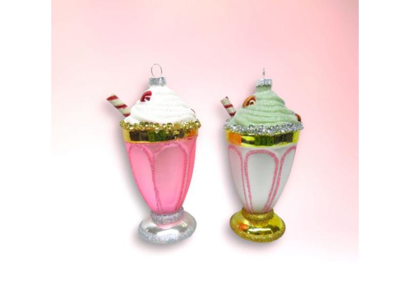 Pastel Milkshake Ornaments 2pc - Holiday Warehouse