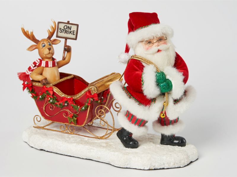 Reindeer on Strike Candy Container 10" - Holiday Warehouse