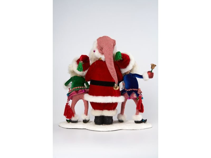 Singing Santa With Elves 15" - Holiday Warehouse