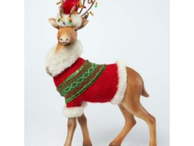 Snow Day Deer With Sweater 15" - Holiday Warehouse
