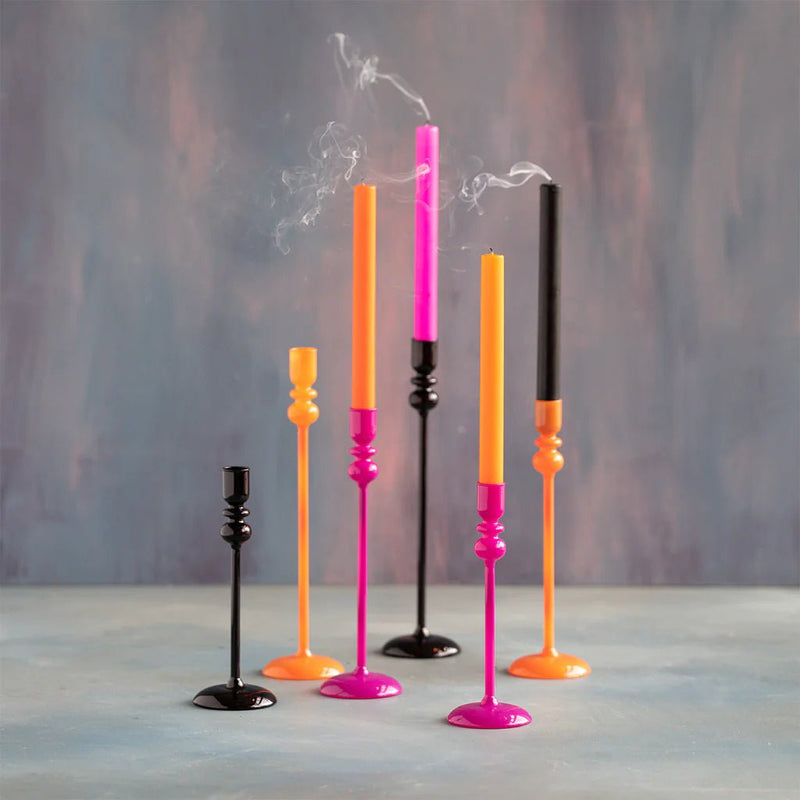 Trick or Sweet Taper Candle Holders 6pc - Holiday Warehouse